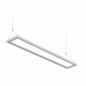 LED Architectural Linear Pendant Light 4FT Field Selectable CCT with Optical Light Panel