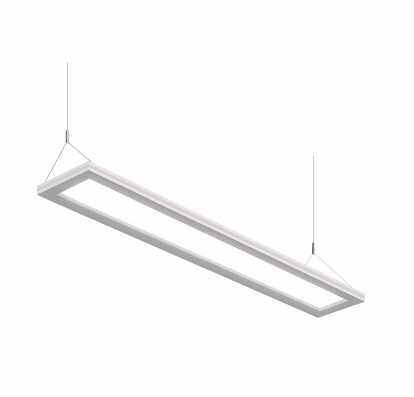 LED Architectural Linear Pendant Light 4FT Field Selectable CCT with Optical Light Panel