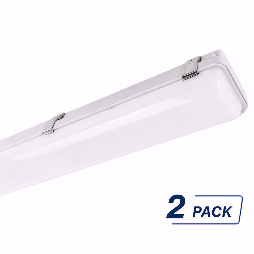 LED Linear Vapor Tight Light | 4FT | 30W/40W/50W | 3-CCT Selectable | 120-277V | DLC Premium (2-PACK)
