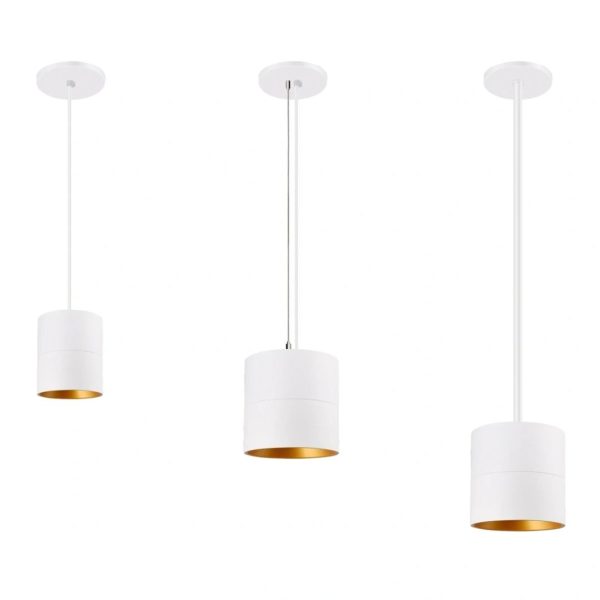 LED Cylinder Light 4-Inch White Finish 90 CRI Rigid Pendant Stem Mount (OSL-CYL-4)
