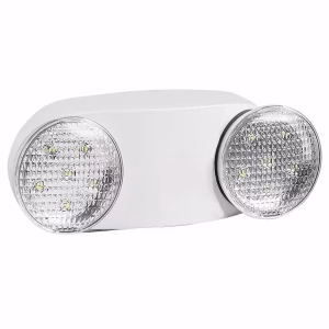 Compact LED Twin-Head Emergency Light – J-Box & Ceiling Mount, Up to 184 Lumens, 90-Min Battery Backup, 120/277V