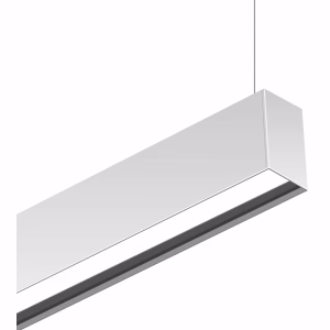 2'-8' Regressed Lens Linear Pendant Light – Wattage & CCT Adjustable, White or Black, Up to 8800 Lumens, 110-277V