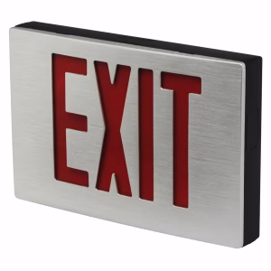KXTEU Die-Cast Aluminum LED Exit Sign – Red or Green, 90-Minute Battery Backup, UL Listed