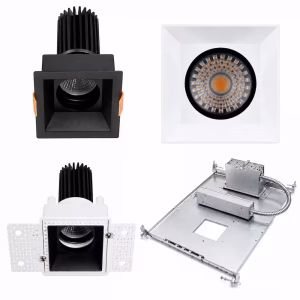 3" Square LED Deep Regress Adjustable Downlight – 5W-19W Selectable – Up to 1,615 Lumens – 90+ CRI