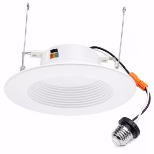 6" LED Retrofit Downlight Kit – 15W – 5CCT (2700K-5000K) Selectable – 90+ CRI – E26 Adapter – Energy Star
