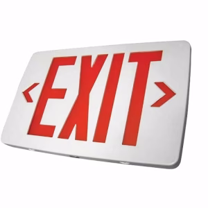 ETXTEU Thin LED Exit Sign – Field-Selectable Single/Double Face, 90-Min Battery Backup