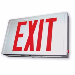 SXTEU Steel LED Exit Sign, Red or Green, White or Black