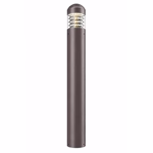SU-BRD LED Bollard Light, Dome Louvered-Reflector Head, CCT & Wattage Selectable, Bronze Finish